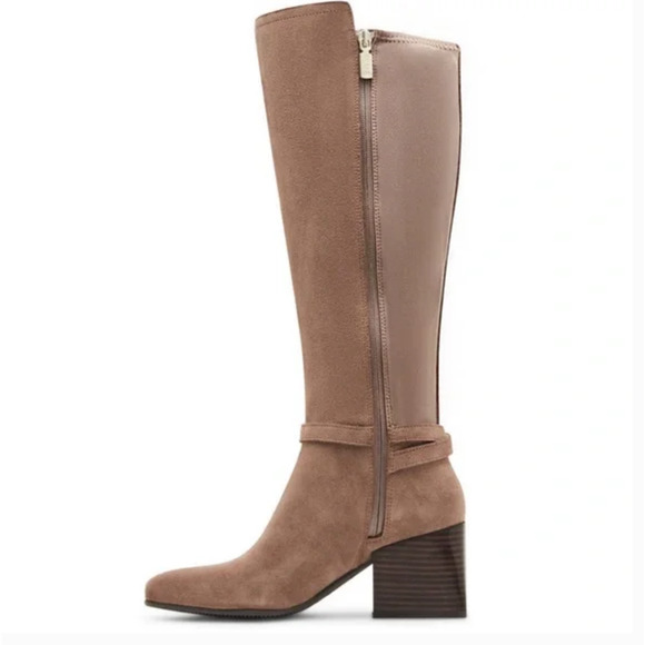 Blondo Twyla Tall Suede Boots 7.5 Tan Beige NWT Waterproof  Knee High Riding - Picture 3 of 8